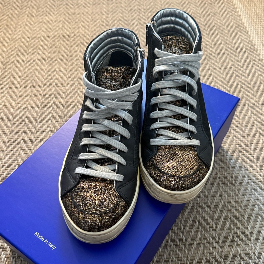 P448 Skate Hightop Sneakers Blk/Gol